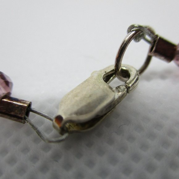 Genuine Freshwater PEARLS Purple CRYSTALS STERLING Silver Necklace Genuine Pearl - Picture 10 of 10